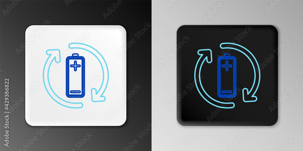 Line Battery with recycle symbol line icon isolated on grey background. Battery with recycling symbol - renewable energy concept. Colorful outline concept. Vector Line Battery with recycle symbol line icon isolated on grey background. Battery with recycling symbol - renewable energy concept. Colorful outline concept. Vector