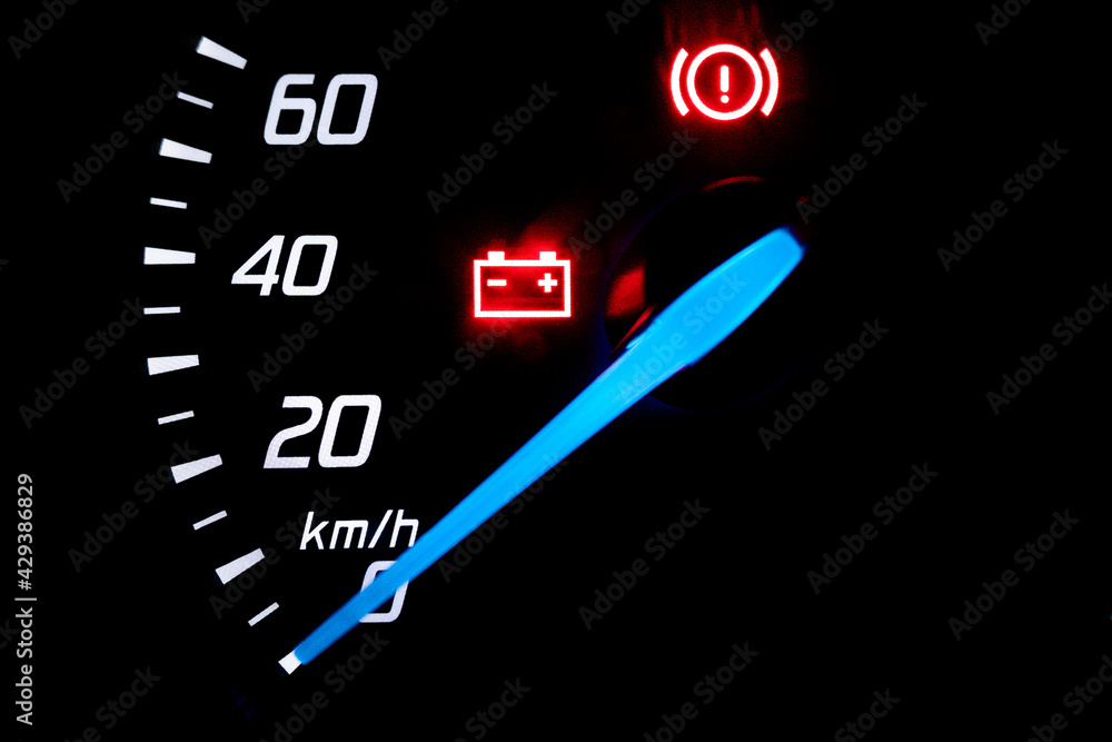 Speedometer in kilometers hour of a combustion car on the dashboard. Speedometer in kilometers hour of a combustion car on the dashboard.