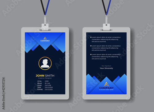 Creative corporate business Modern Id card For employee.Multipurpose id card template