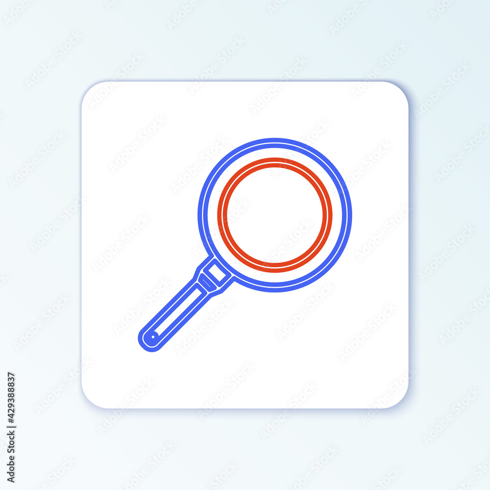 Line Frying pan icon isolated on white background. Fry or roast food symbol. Colorful outline concept. Vector Line Frying pan icon isolated on white background. Fry or roast food symbol. Colorful outline concept. Vector