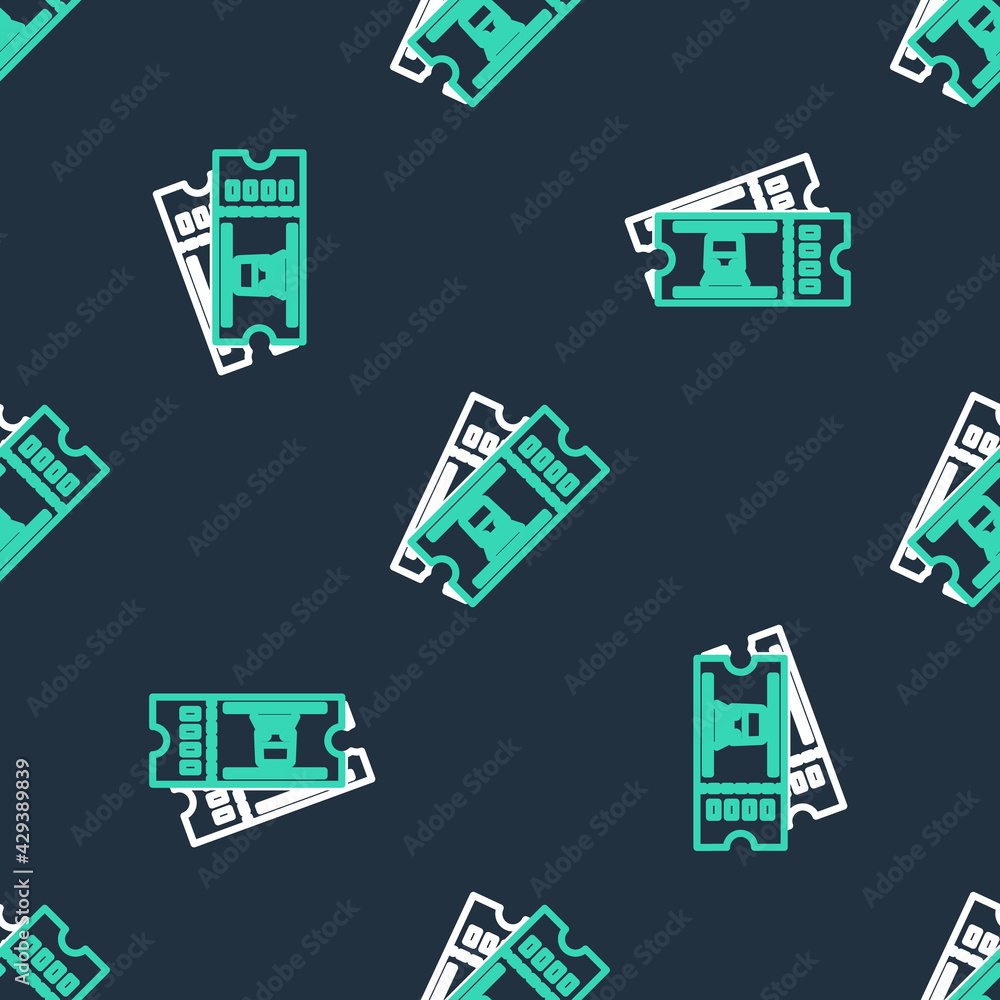Line Train ticket icon isolated seamless pattern on black background. Travel by railway. Vector Line Train ticket icon isolated seamless pattern on black background. Travel by railway. Vector