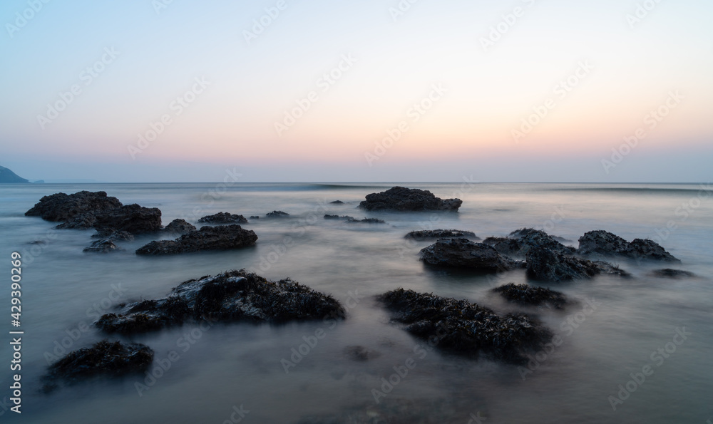Porthtowan sunset Cornwall England uk Porthtowan sunset Cornwall England uk