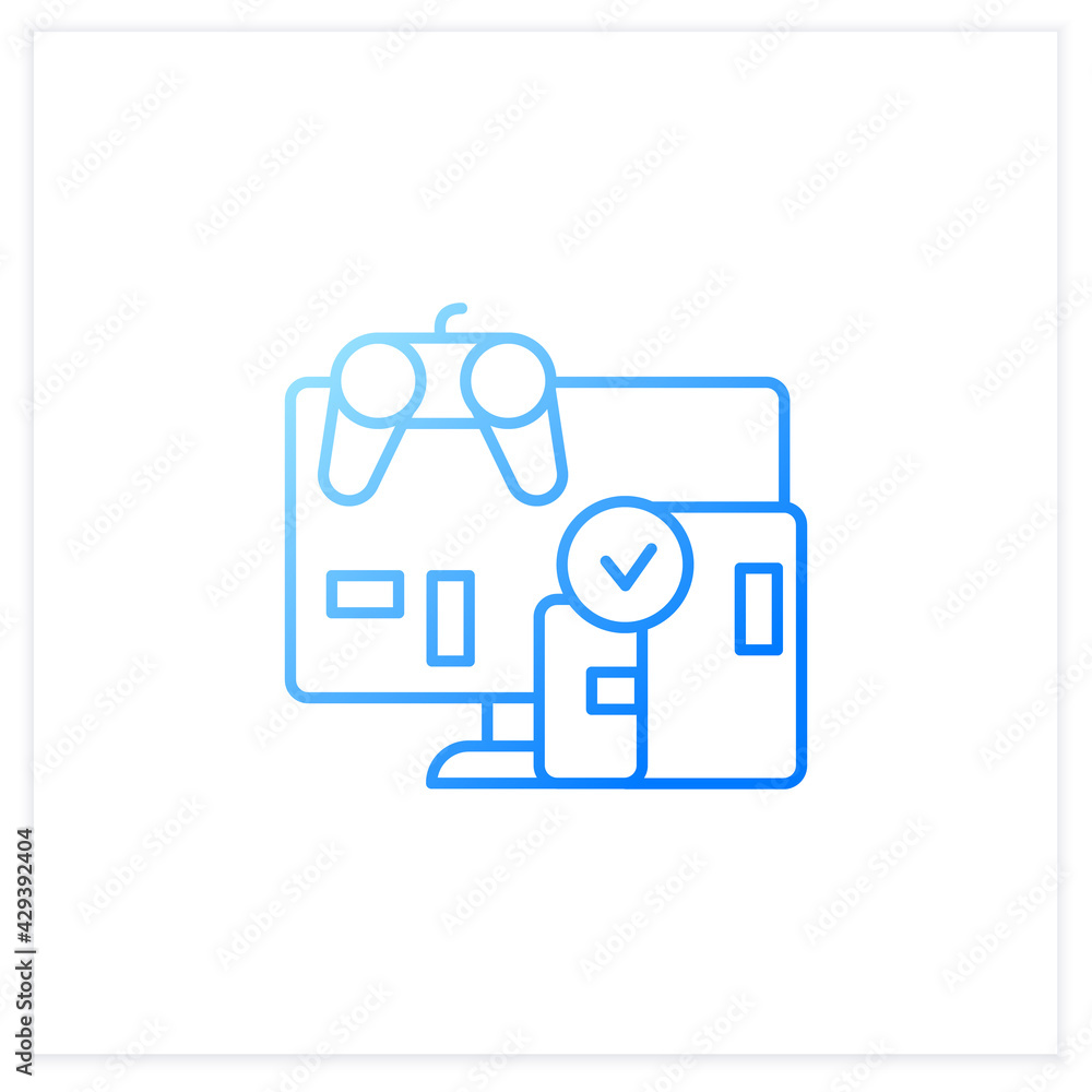 Cross platform play gradient icon. Platform for playing games. Testing ...