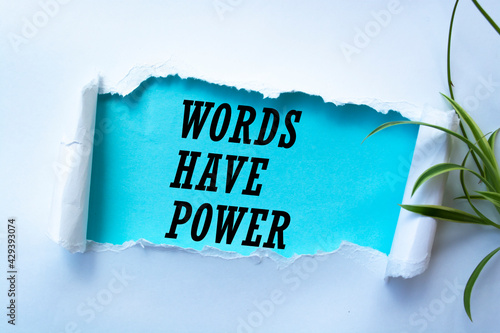 Fotografi Writing note showing Words Have Power.