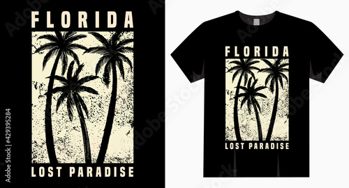 Florida lost paradise typography design for t shirt