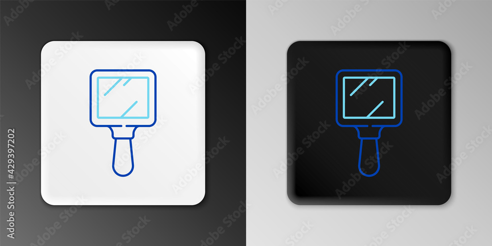 Line Hand mirror icon isolated on grey background. Colorful outline concept. Vector Line Hand mirror icon isolated on grey background. Colorful outline concept. Vector