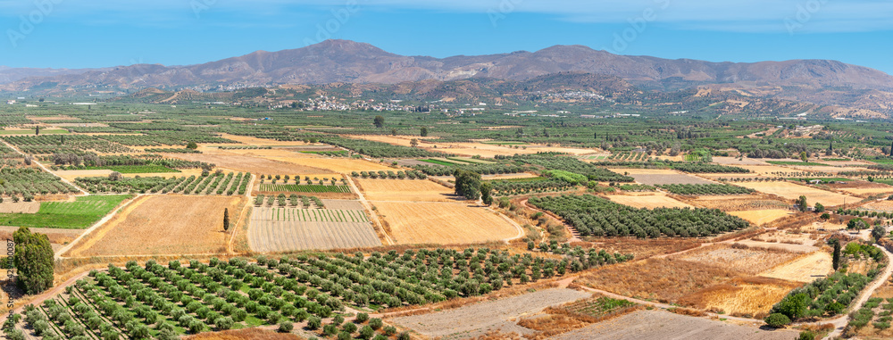 Messara plain landscape. Crete, Greece