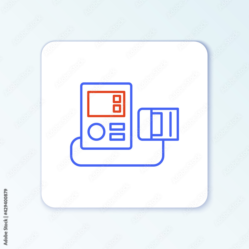 Line Blood pressure icon isolated on white background. Colorful outline concept. Vector Line Blood pressure icon isolated on white background. Colorful outline concept. Vector