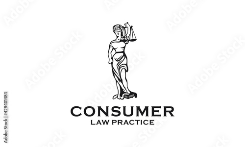 Lady lawyer logo stock vector. Illustration of attorney