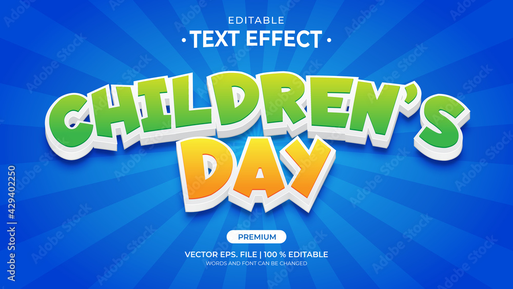 Children's Day Editable Text Effects