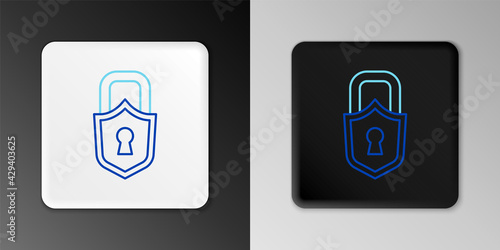 Line Lock icon isolated on grey background. Padlock sign. Security, safety, protection, privacy concept. Colorful outline concept. Vector