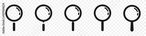 Search icon. Magnifying glass vector icons. Search symbols. Magnifying glass loupe icons. Magnifying glasses symbols, isolated. Vector illustration