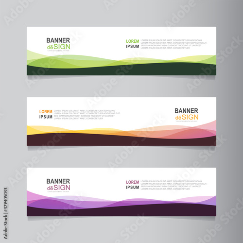Vector abstract web banner design template, minimal geometric background photo