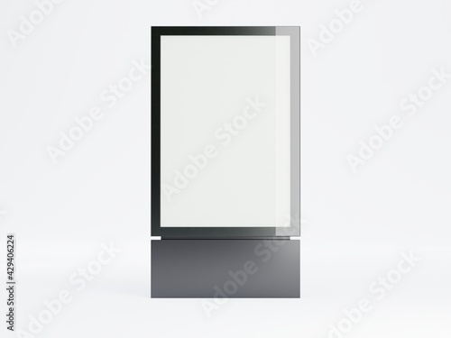 City-Light-Poster Leuchtkasten mit leerer Werbefläche vor hellem Hintergrund. Für Mock-Up und Präsentationen