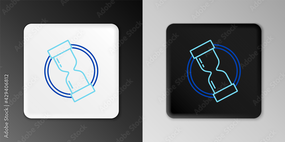 Line Old hourglass with flowing sand icon isolated on grey background. Sand clock sign. Business and time management concept. Colorful outline concept. Vector Line Old hourglass with flowing sand icon isolated on grey background. Sand clock sign. Business and time management concept. Colorful outline concept. Vector