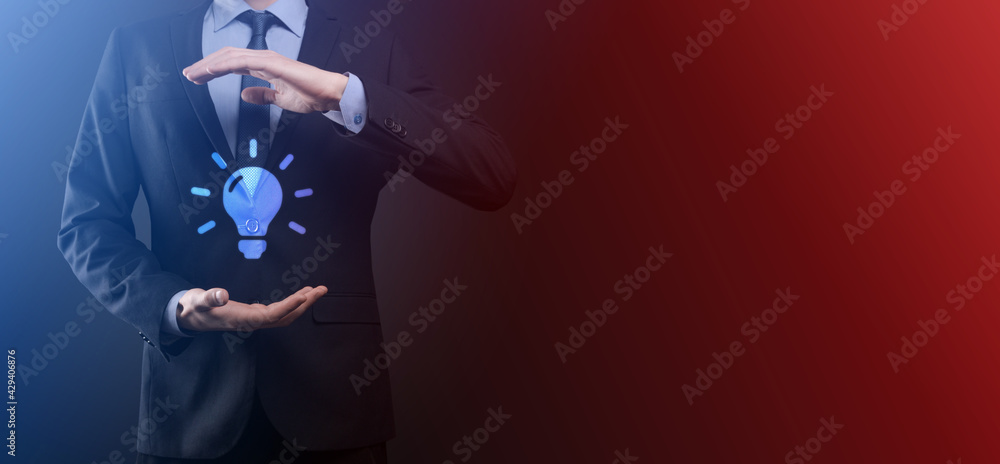 Hand holding light bulb. Smart idea icon isolated. Innovation, solution icon. Energy solutions. Power ideas concept. Electric lamp, technology invention. Human palm. Business inspiration. Hand holding light bulb. Smart idea icon isolated. Innovation, solution icon. Energy solutions. Power ideas concept. Electric lamp, technology invention. Human palm. Business inspiration.