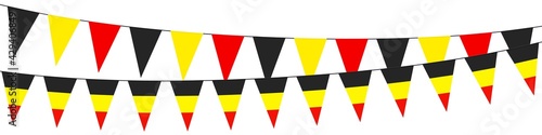 Garlands with the colors of Belgium on a white background