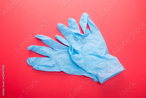 Medical disposable rubber gloves. Protective items. Hand protection. © masyuk1989
