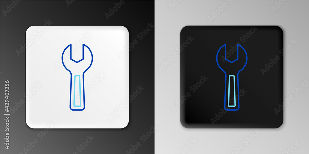 Line Wrench spanner icon isolated on grey background. Colorful outline concept. Vector Line Wrench spanner icon isolated on grey background. Colorful outline concept. Vector