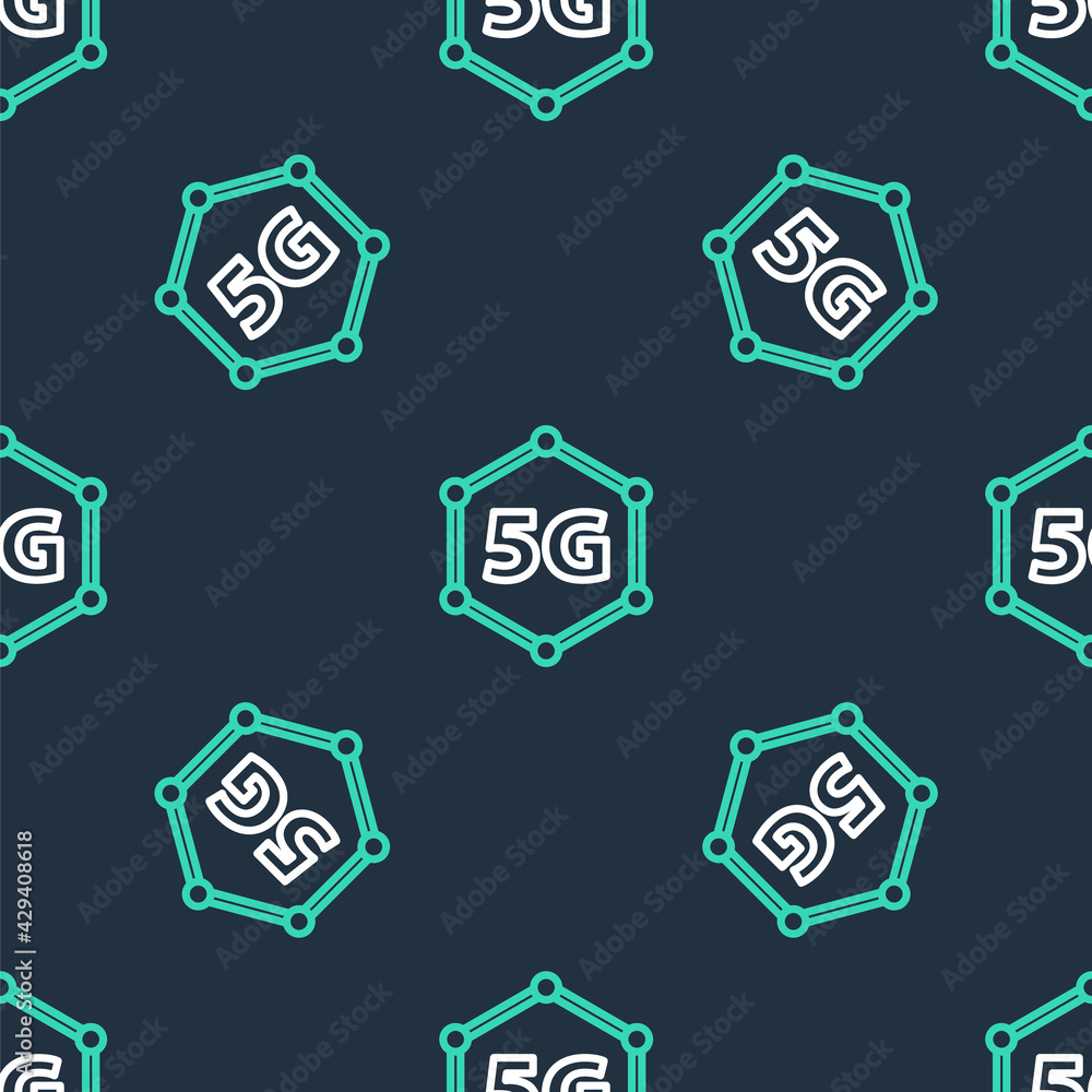 Line 5G new wireless internet wifi connection icon isolated seamless pattern on black background. Global network high speed connection data rate technology. Vector Line 5G new wireless internet wifi connection icon isolated seamless pattern on black background. Global network high speed connection data rate technology. Vector