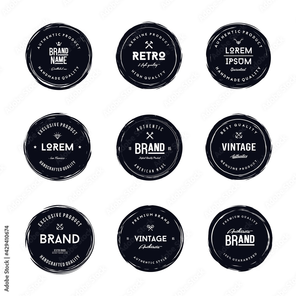 Vintage Brand Label Set Vector Illustration
