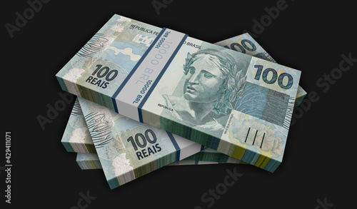 Brazilian Real money banknotes pack illustration