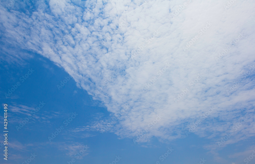 Blue sky and white cloud soft, White cloud background, Winter sky in thailand, Cloud wind sky.