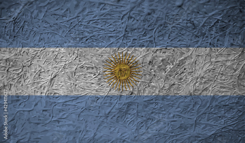 Grunge Argentina flag. Argentina flag with waving grunge texture.