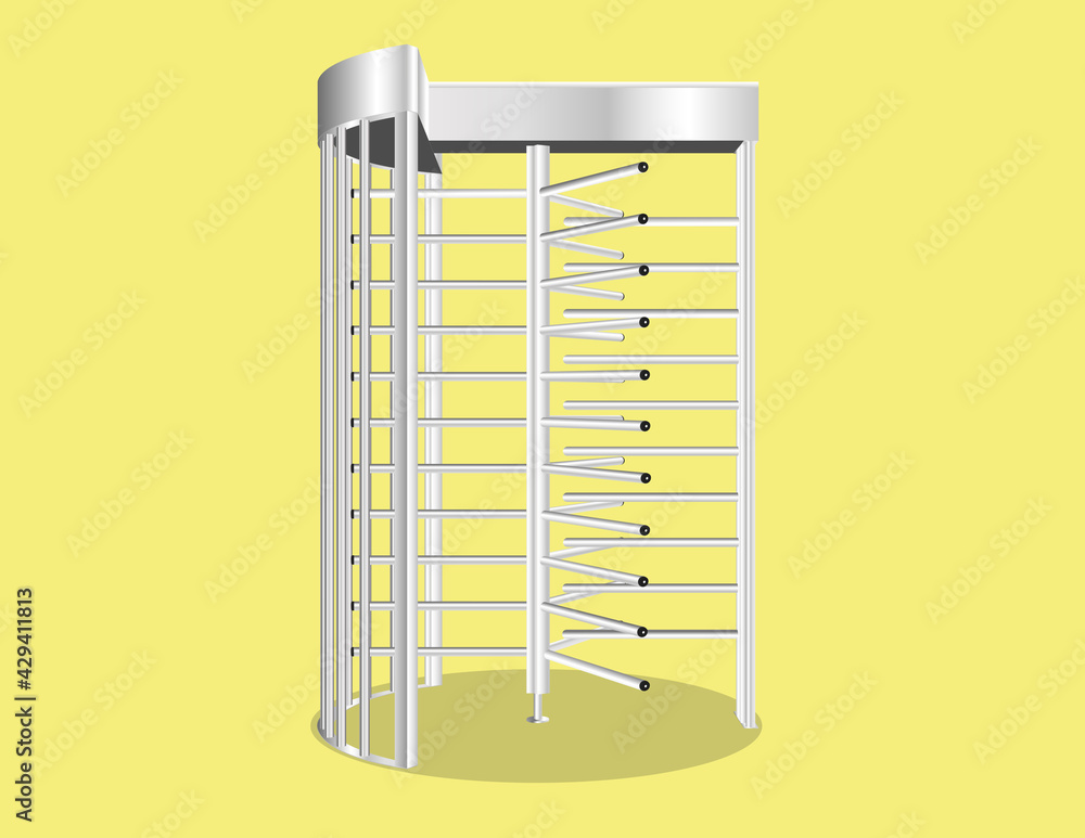 full height turnstile to block the passage without permission or identification full height turnstile to block the passage without permission or identification