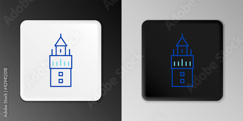 Line Giralda in Seville Spain icon isolated on grey background. Colorful outline concept. Vector