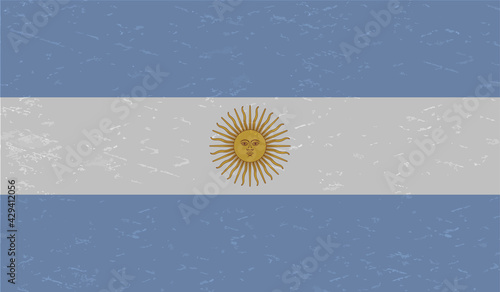 Grunge Argentina flag. Argentina flag with waving grunge texture.