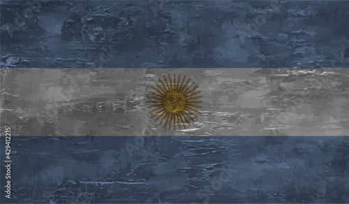 Grunge Argentina flag. Argentina flag with waving grunge texture.