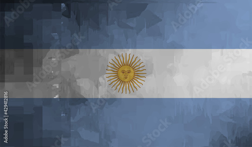 Grunge Argentina flag. Argentina flag with waving grunge texture.