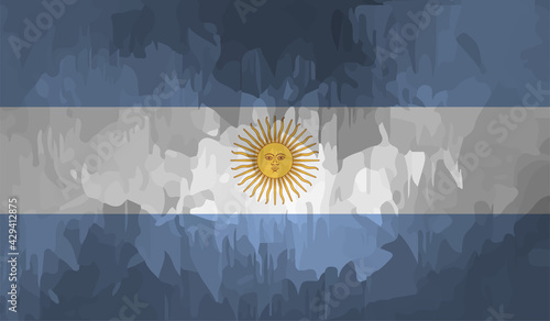 Grunge Argentina flag. Argentina flag with waving grunge texture.