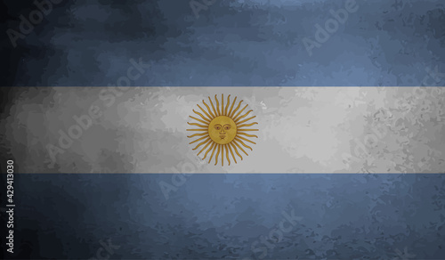 Grunge Argentina flag. Argentina flag with waving grunge texture.