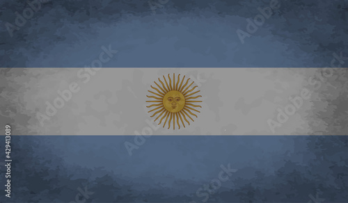 Grunge Argentina flag. Argentina flag with waving grunge texture.