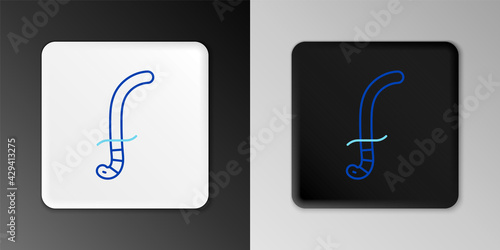 Line Medieval sword icon isolated on grey background. Medieval weapon. Colorful outline concept. Vector