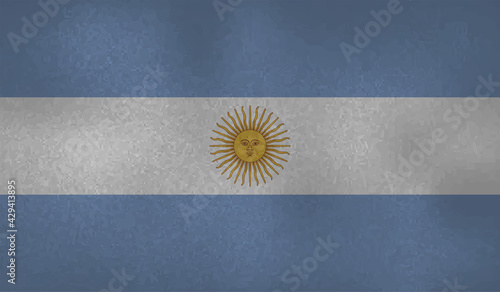 Grunge Argentina flag. Argentina flag with waving grunge texture.