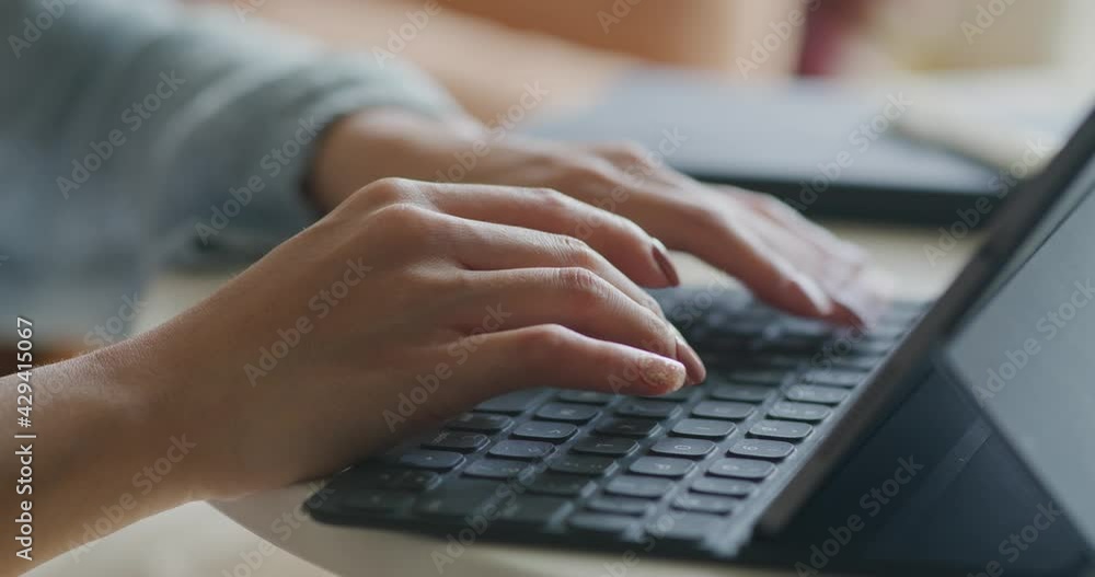 Woman work on tablet computer Woman work on tablet computer