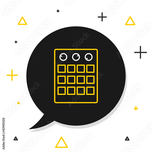 Line Drum machine icon isolated on white background. Musical equipment. Colorful outline concept. Vector