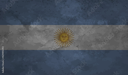 Grunge Argentina flag. Argentina flag with waving grunge texture.