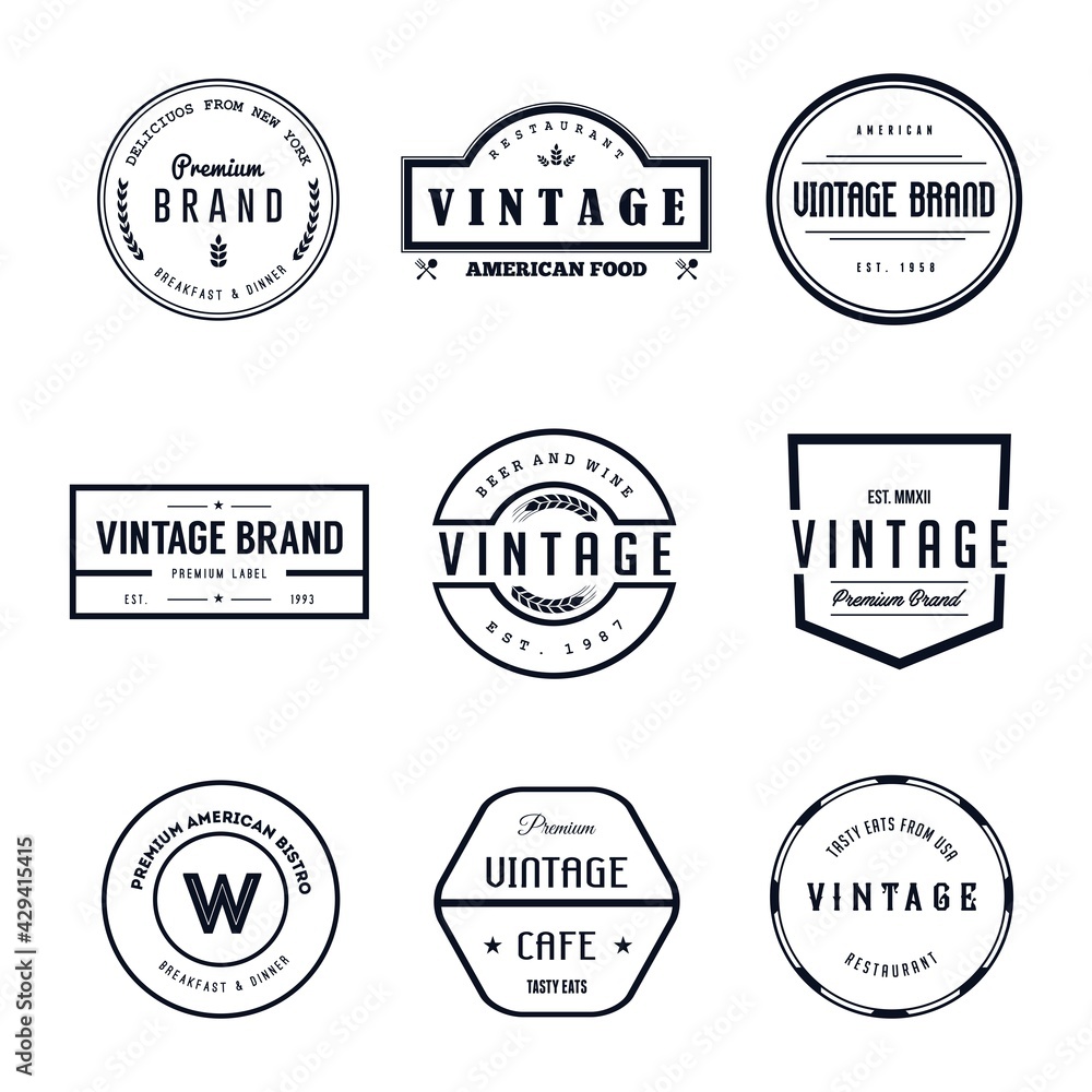 Obraz premium Vintage Logo Badge Vector Set
