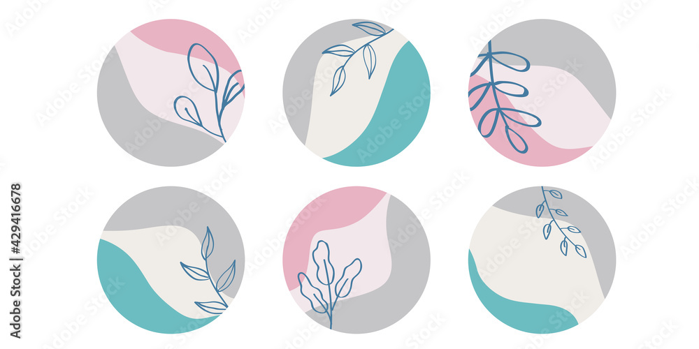 Set of round backgrounds. Spring summer 2021. Ultimate Gray, marine blue, soft pink Set of round backgrounds. Spring summer 2021. Ultimate Gray, marine blue, soft pink