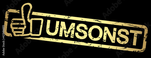gold stamp UMSONST