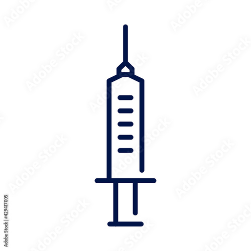Medical syringe injection isolated vector icon - clinic equipment illustration sign.