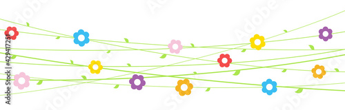 flowers on strings background for spring