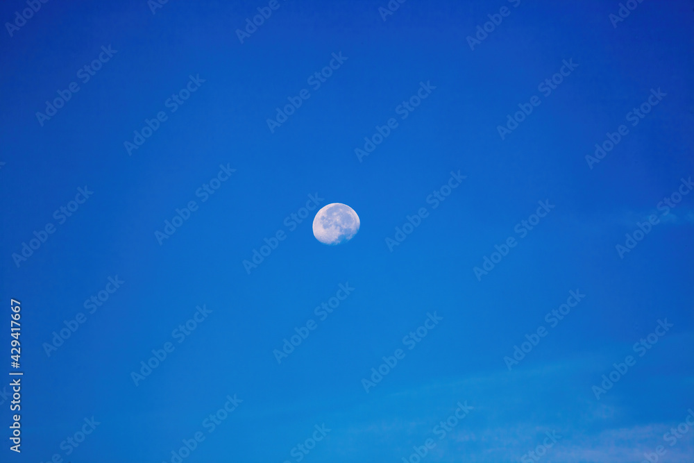 Moon in a blue sky Moon in a blue sky