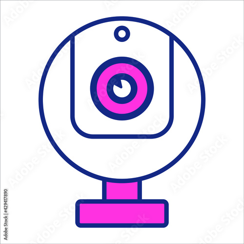 web cam flat line icon modern illustration