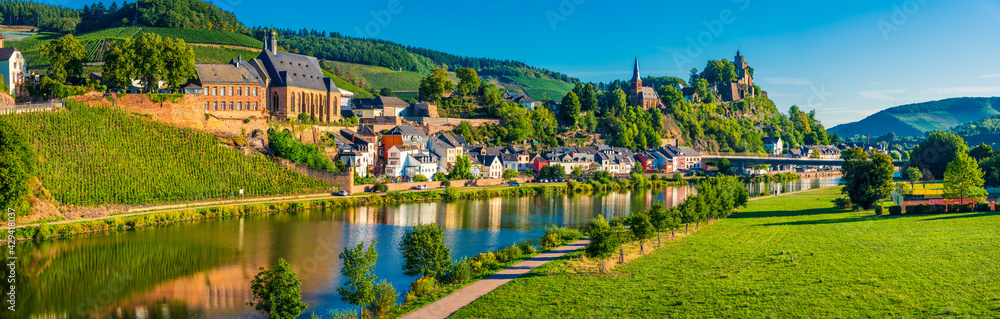 Fototapeta premium Saarburg village at the Saar river valley, Germany