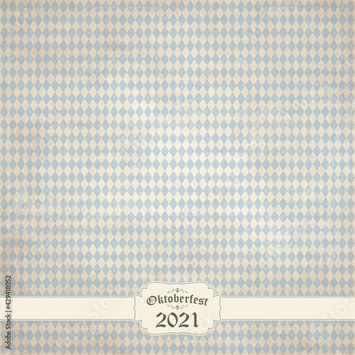 vintage background with checkered pattern for Oktoberfest 2021